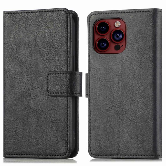 imoshion Hoesje - Geschikt voor Apple iPhone 15 Pro - Luxe Bookcase - Zwart