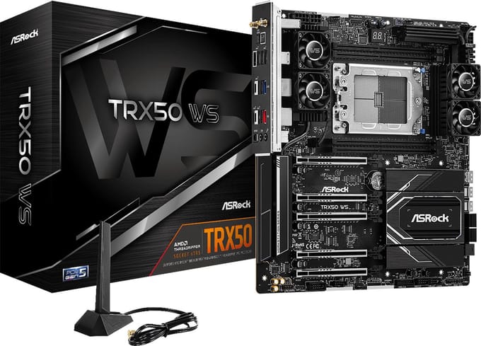 ASRock TRX50 WS Moederbord Socket AMD sTR5 Vormfactor E-ATX Moederbord chipset AMD® TRX50