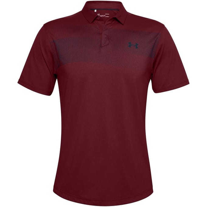 Under Armour Iso-Chill Heren Burgundy Chest Graphic Poloshirt