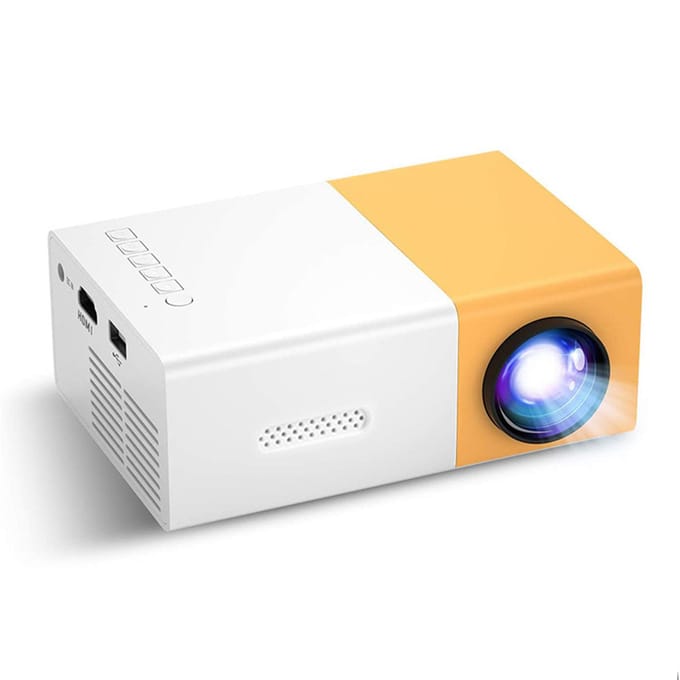 YG300 draagbare projector Smart Home Theatre-mediaspeler voor thuisbioscoop-tekenfilms US Plug geel