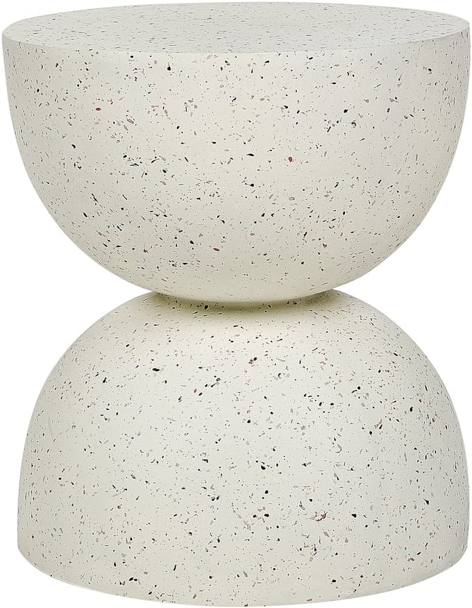 CAORIA - Bijzettafel - Terrazzo/Gebroken wit - Lichtbeton