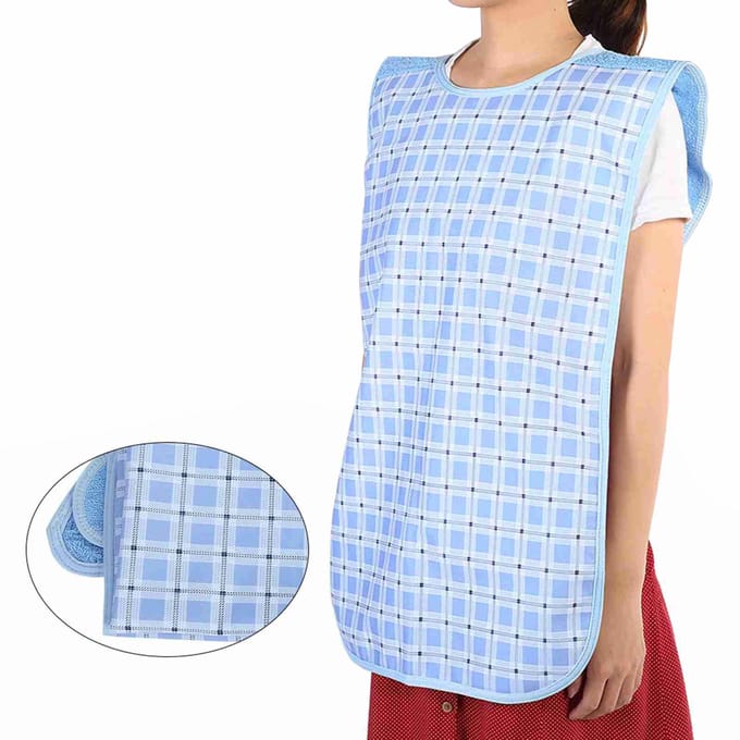 Bavoir de repas pour adulte extra large, protection pour vêtements lavable et résistant à l'eau white