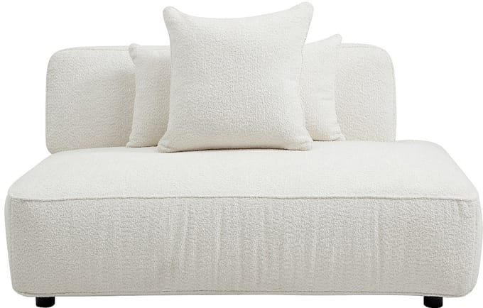 Vente-unique Chaise longue rechts in gebroken wit boucléstof LELACO