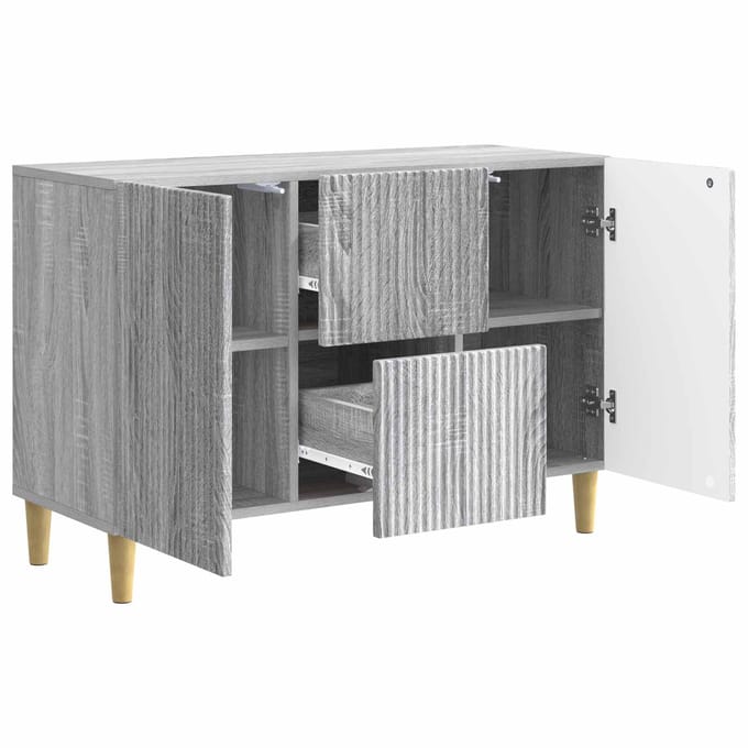 vidaXL - Dressoir - Grijs - sonoma - 89 - x - 34,5 - x - 60 - cm - Bewerkt - hout