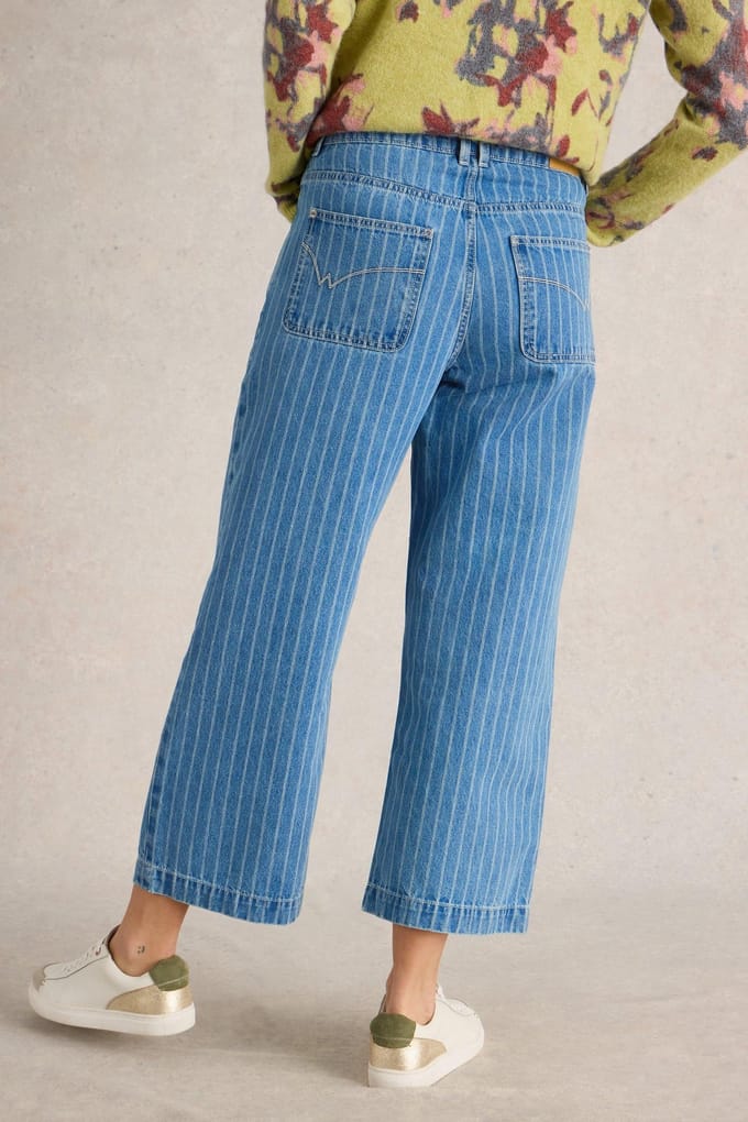 White Stuff Tia Wide Leg Crop Jean Denim Multi Maat: 10 REGULAR | Jeans Outlet | Dames | Blauw