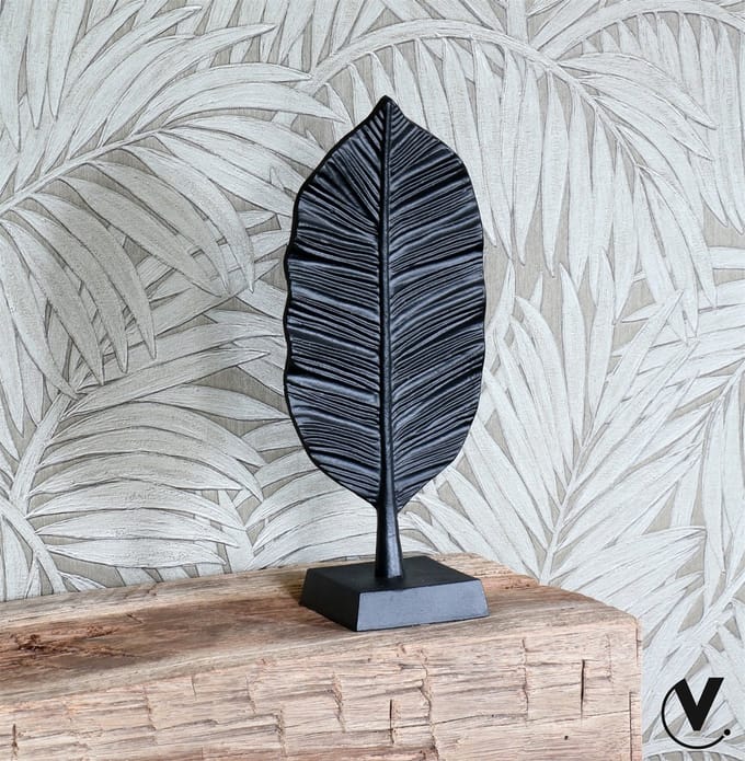 VTW - Ornament - Lorena black Blad - 10 x 14 x 30 cm