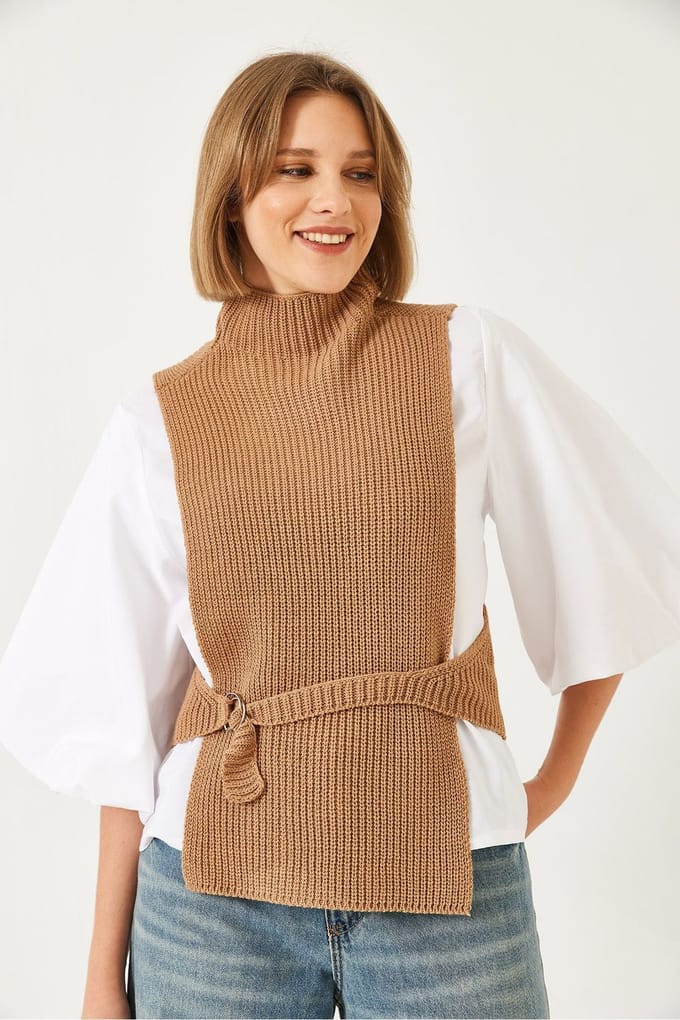 Textured Geribbelde Coltrui met Strik