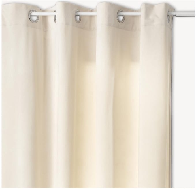 Atmosphera gordijn lilou - L260 x B140 cm - ivoor wit - polyester - met ringen