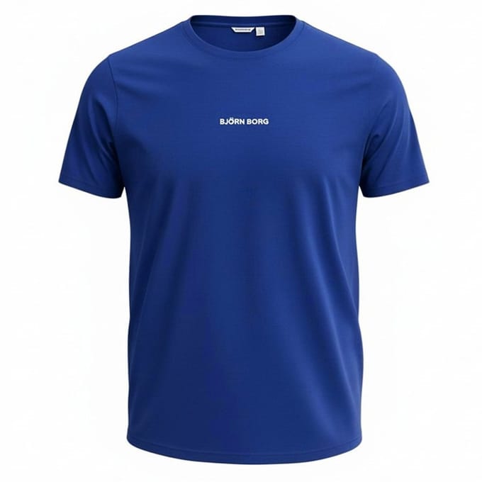 Björn Borg heren O-hals shirt classic logo blauw