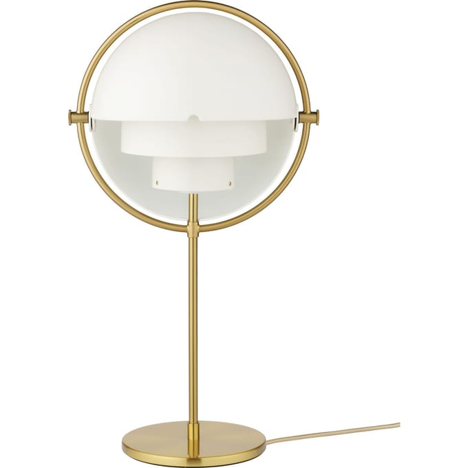 Gubi Lite tafellamp, hoogte 50 cm, messing/wit