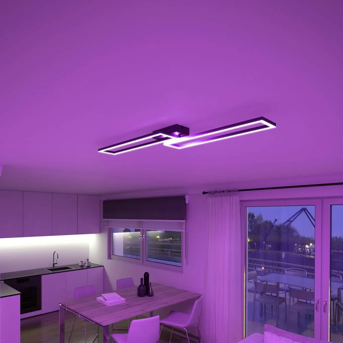 Müller Licht tint LED plafondlamp Ciso, RGB, CCT, zwart