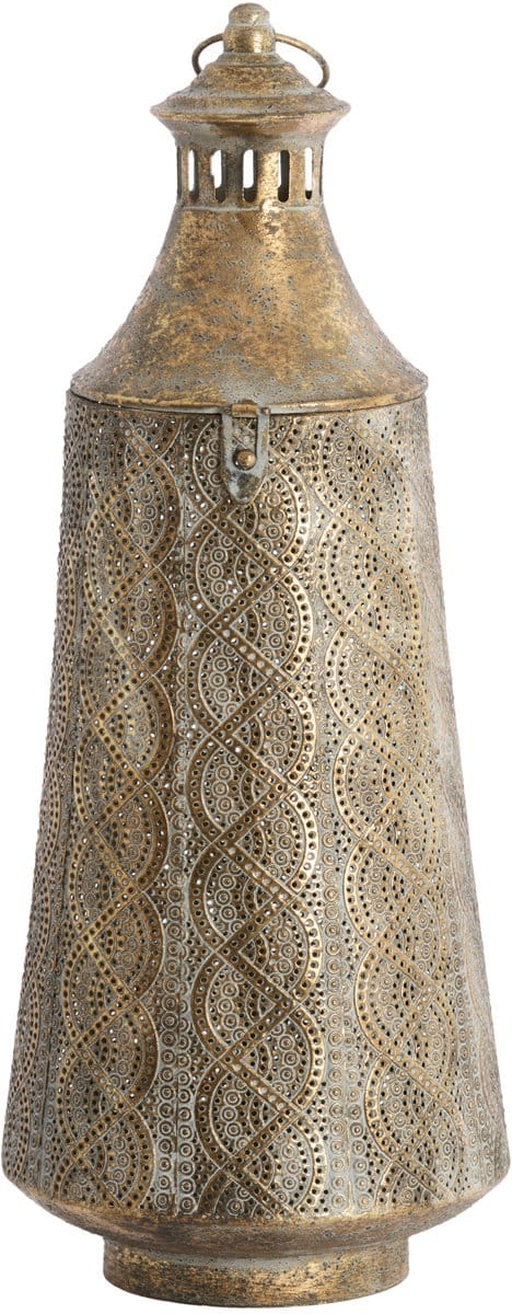 Light & Living windlicht SANYA in bruin goud – Ø21x53,5 cm