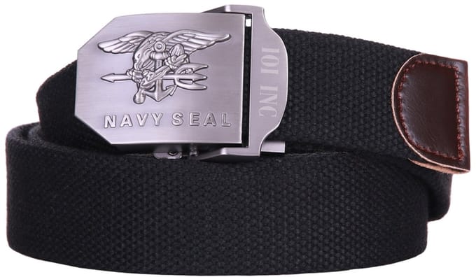101 INC - Web belt style 1 Navy Seal (kleur: Zwart / maat: 52-130)