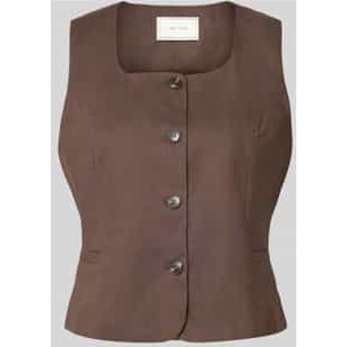 Bodywarmer van mix van katoen en linnen model 'Yula'