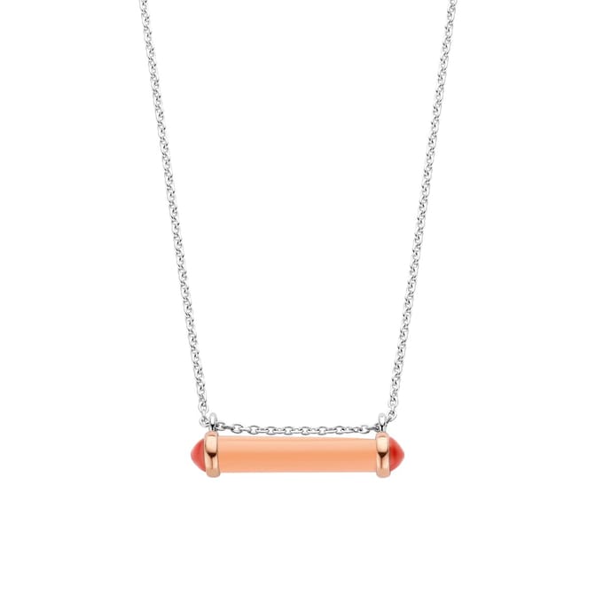 TI SENTO Dames Ketting - 925 zilver - Roze - Maat 42 - 3963CP