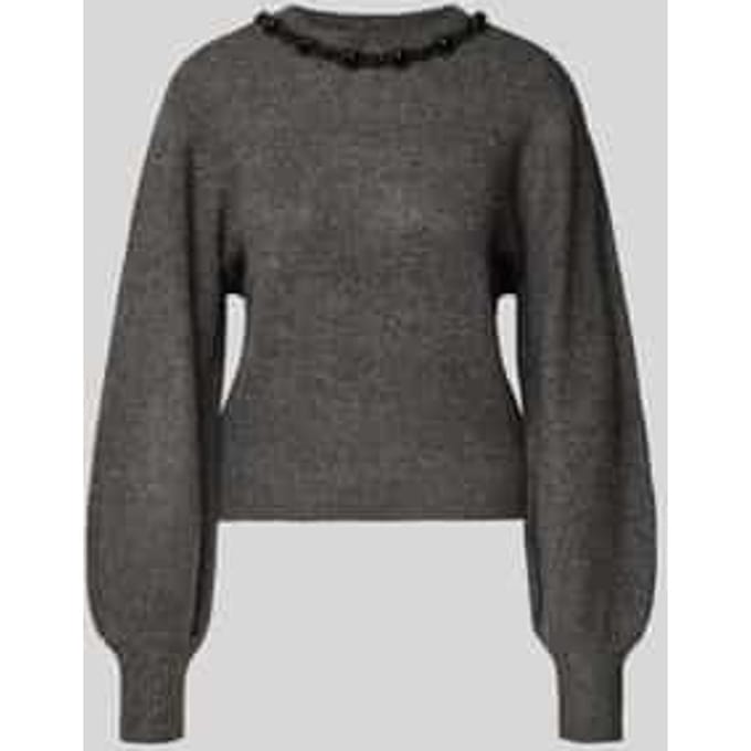 Regular fit gebreide pullover met siersteentjes, model 'ELSA'