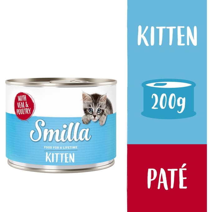 6x200g Kitten met Kalf & Kip Smilla Kattenvoer