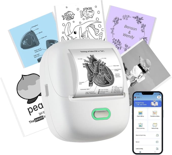 Draagbare Thermische Stickerprinter - Mini Inktloze Sticker Maker met Bluetooth Verbinding