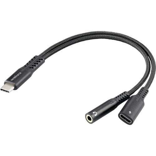 Renkforce USB-C, Audio Adapterkabel [1x USB-C stekker - 1x USB-C bus (Power Delivery), Jackplug female 3,5 mm] 15 cm Flexibel