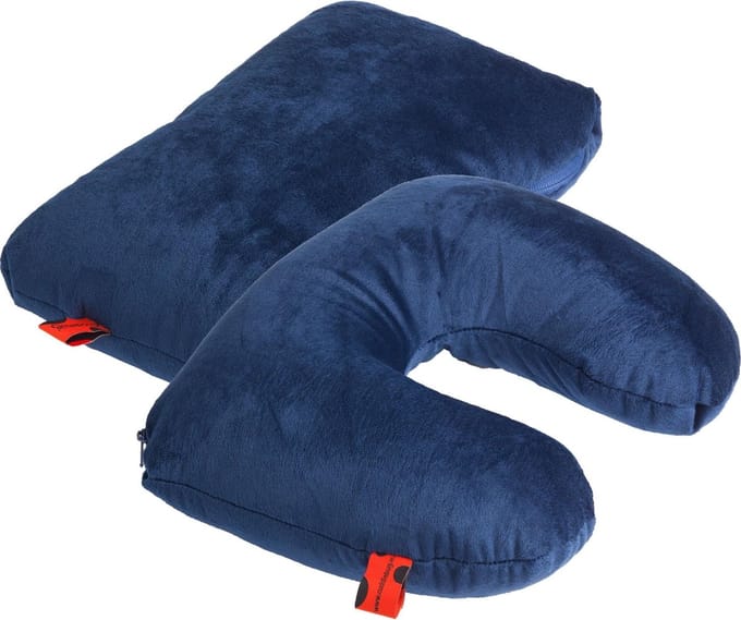 Cuddlebug - Reiskussen - 2in1 - Nekkussen - Normaal kussen - 32 cm x 32 cm - Blauw - R pet
