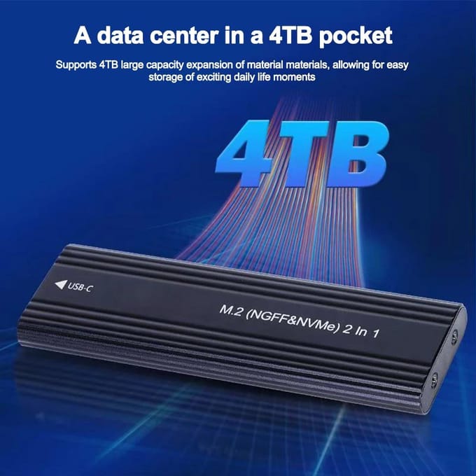 M2 SSD Behuizing M.2 NVMe SATA SSD Behuizing M.2 naar USB Type C SSD Adapter 10Gbps USB 3.1 Externe Behuizing Ondersteunt M en B en B&M Keys Only SATA 5Gbps black