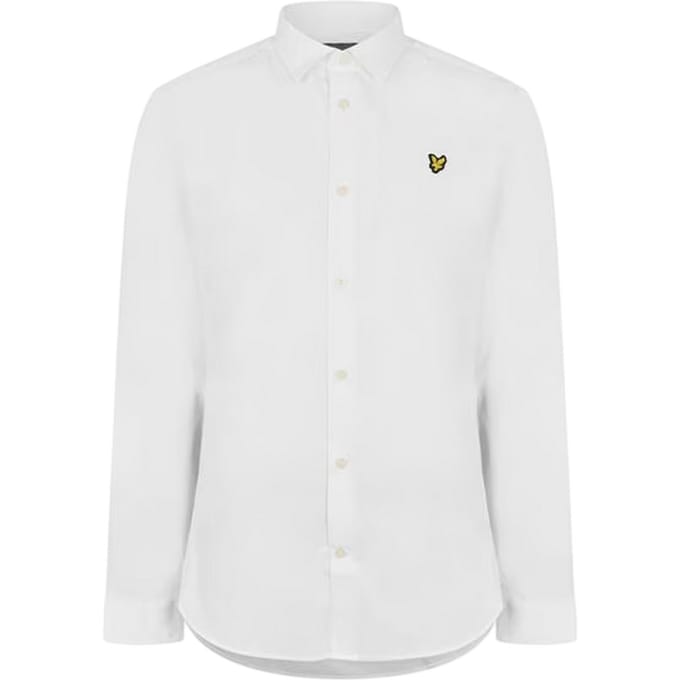 Lyle & Scott Heren Poplin Slim overhemd met lange mouwen (Wit)