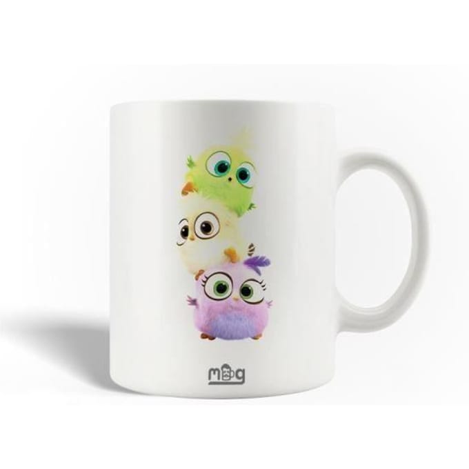 Mug en Céramique - MANIACASE - Angry Birds - Vert Jaune Violette - 30cl - Compatible Lave-Vaisselle