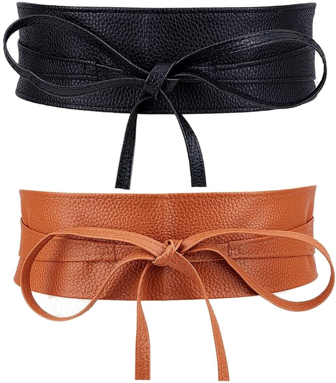Dailygoods - Obi-Stijl Taille Riem in 4 Kleuren van Kunstleer voor Dames
