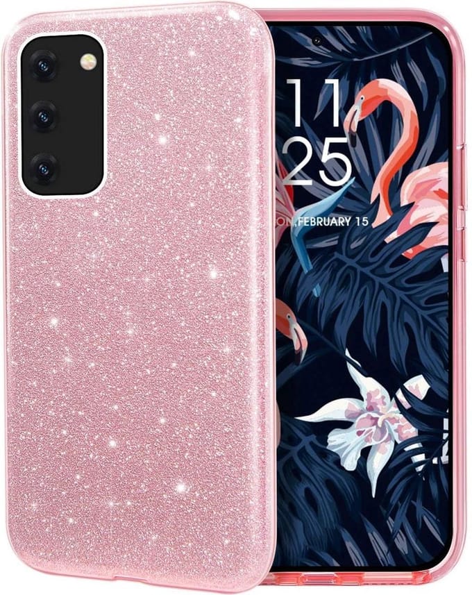 HB Hoesje Geschikt voor Samsung Galaxy A72 - Roze - Glitter Back Cover