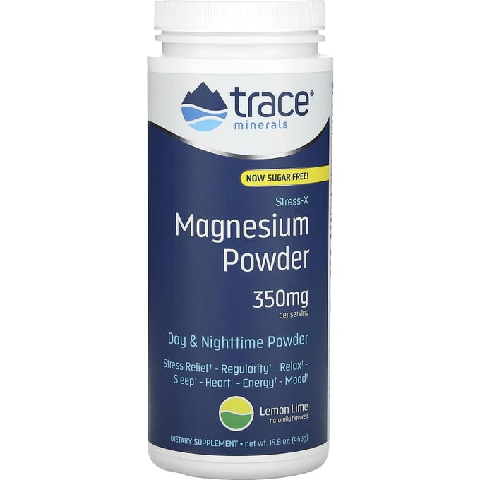 Trace, Stress-X, Magnesiumpoeder, Citroen-Limoen, 350 mg, 15,8 oz (448 g)