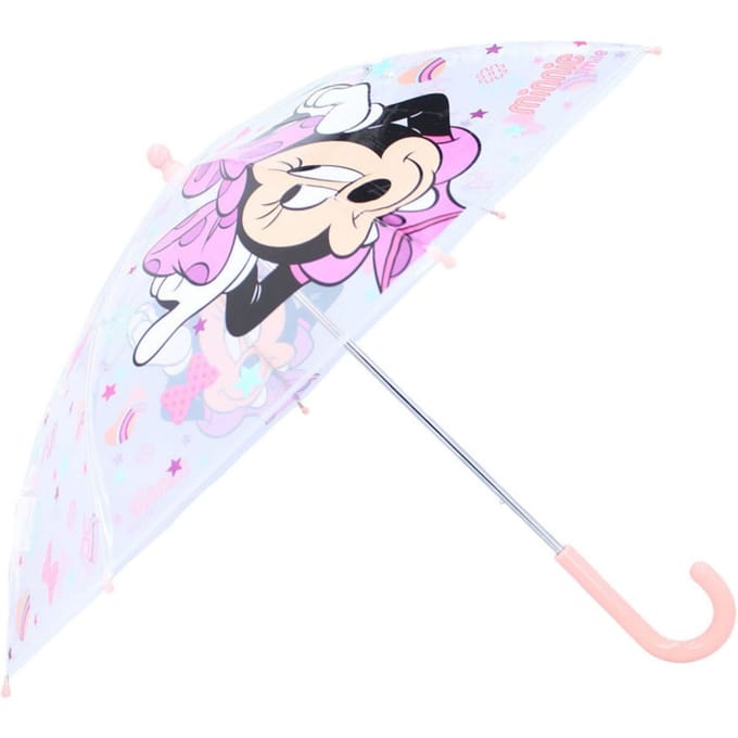 Minnie Mouse Rainy Days Paraplu - Roze / Transparant - 60 x 71 x 71 cm - Kinderparaplu