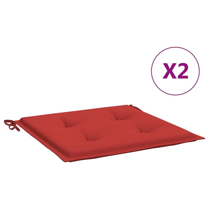 vidaXL - Tuinstoelkussens - 2 - st - 50x50x3 - cm - stof - rood