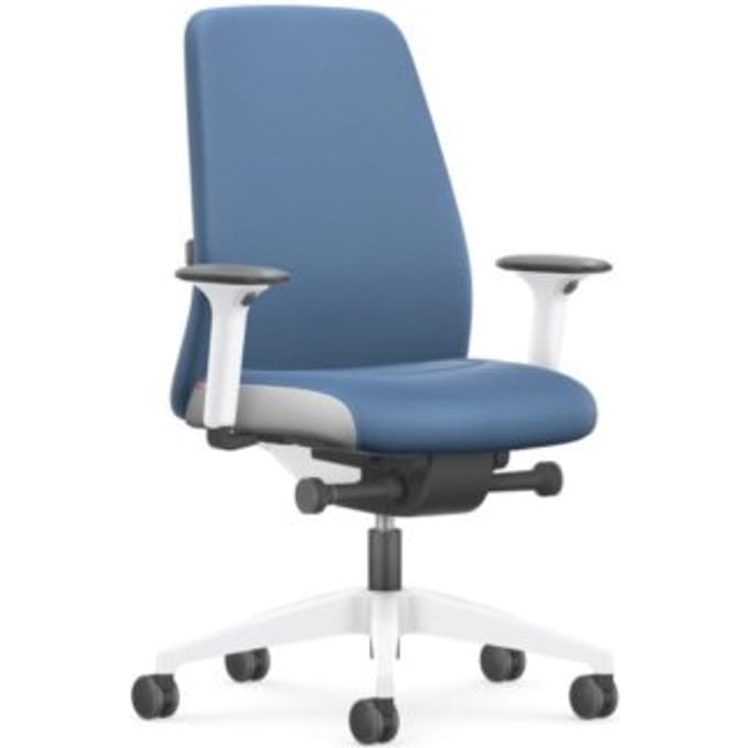 Interstuhl bureaustoel, model every is1, interior edition, kleur azuur blauw