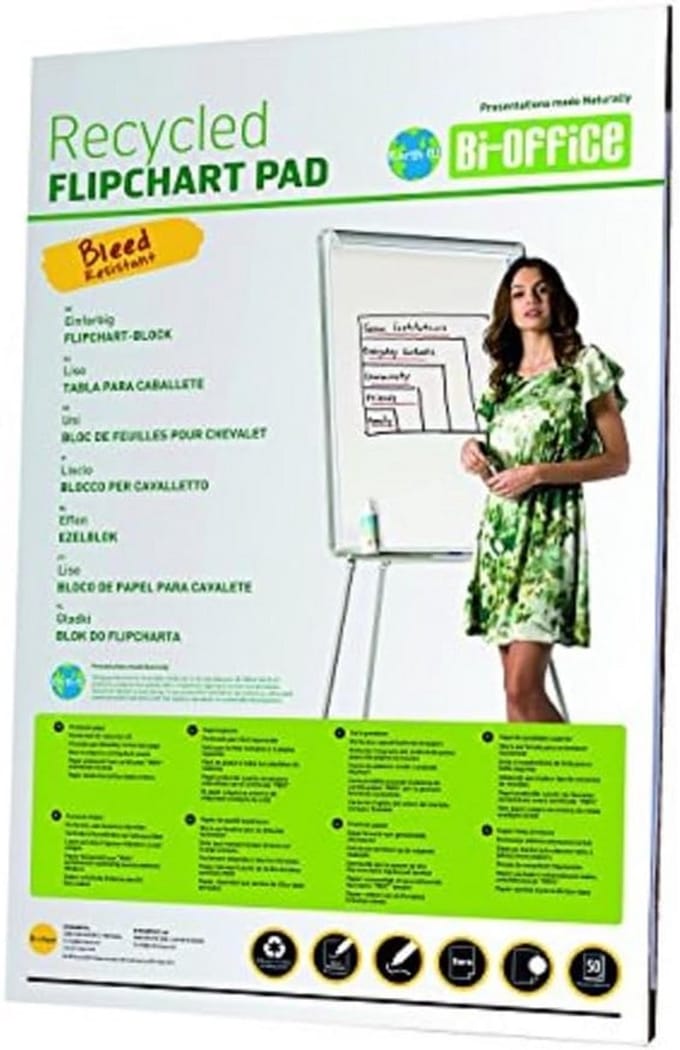 Flipchart Blok Gemaakt van Gerecycled Papier - Bi-Office Earth-It