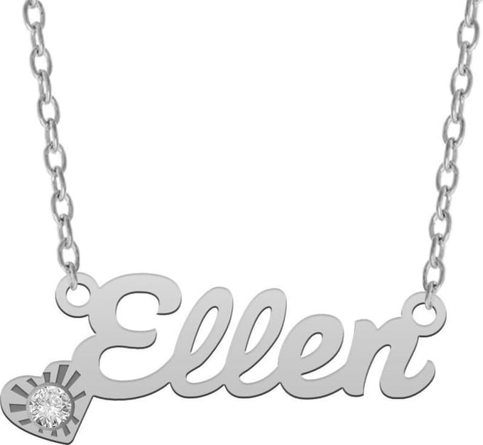Taboo Sieraden Ketting met Naam en Zirkonia - Zilver