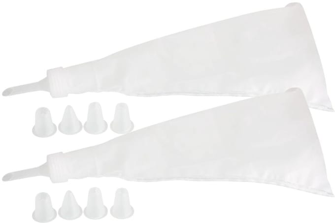Set van 2 spuitzakken en 10 plastic spuitmondjes 28 cm Zenker Smart Pastry