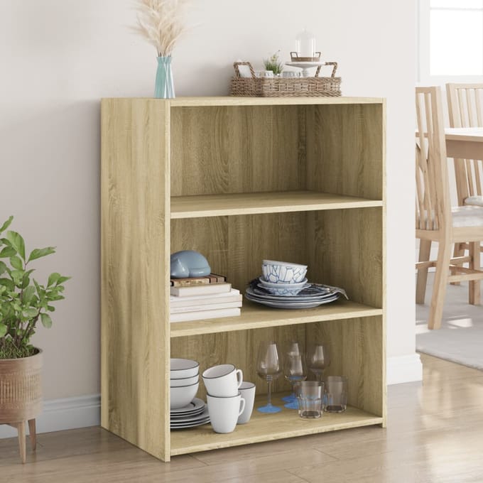 vidaXL - Dressoir - 70x41x93 - cm - bewerkt - hout - sonoma - eikenkleurig