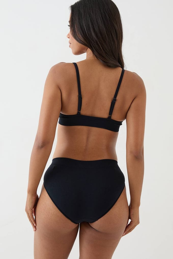 Dames Dsgn Studio Naadloze Driehoek Bralette En Slip Lingerieset | Zwart | Maat: Medium