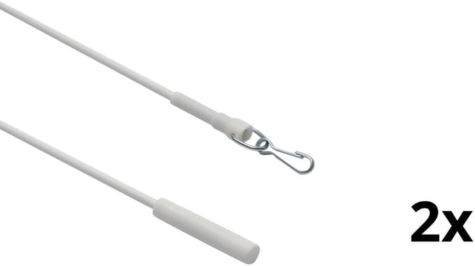 Witte trekstang om gordijnen te openen - 100 cm - 2 stuks