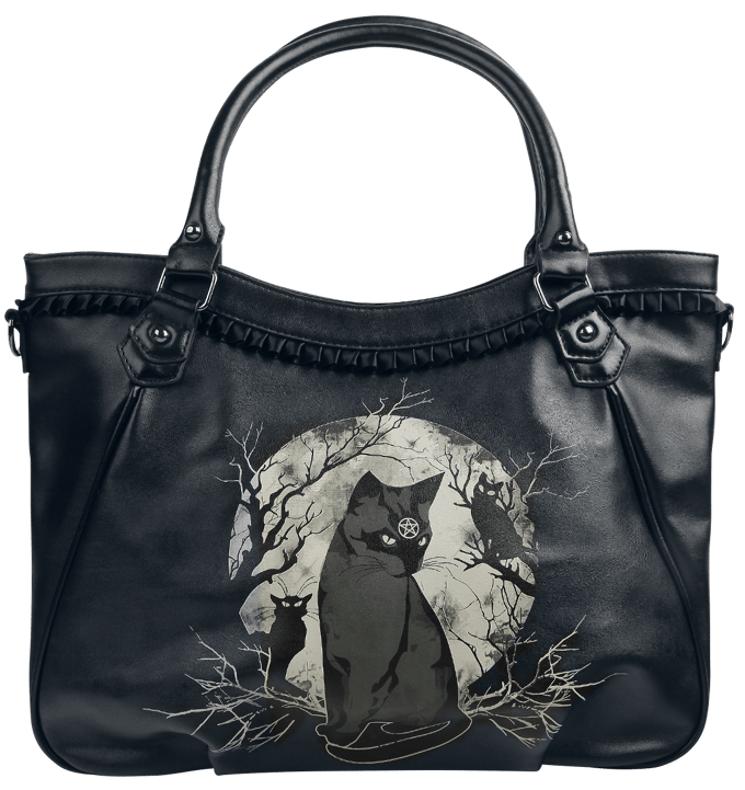Banned - Gothic Handtas - Hecate In Full Moon - voor Vrouwen - zwart-wit