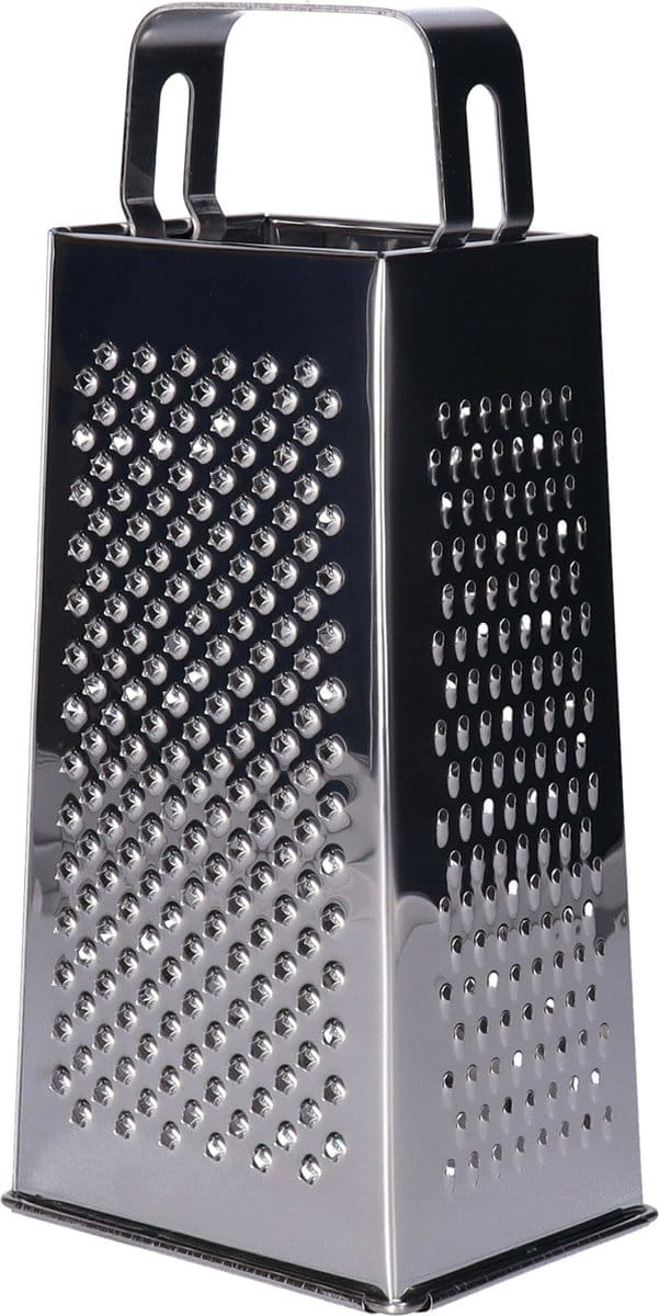 Alessandro Keuken rasp/kaasrasp - 23 cm - 4-zijdig - zilver - RVS - handrasp