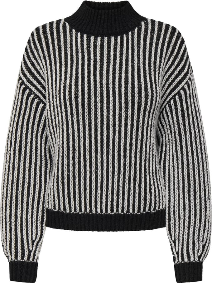 Jacqueline de Yong Trui Jdyally Life L/s Hn Struc Pullover 15328368 Black Dames Maat - S
