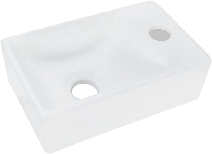 Mini Fontein 30x18.5cm Rechts Wit - Compacte Waterpartij voor Binnen en Buiten