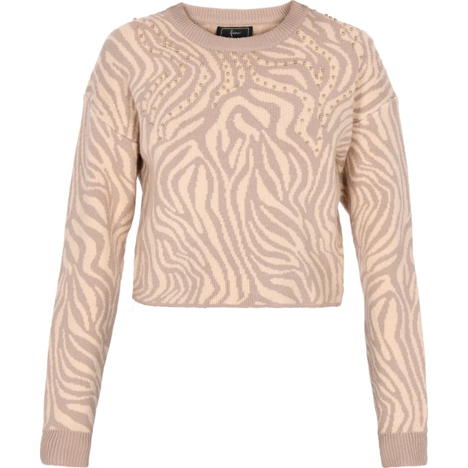 Faina Jumper Dames beige/wol wit