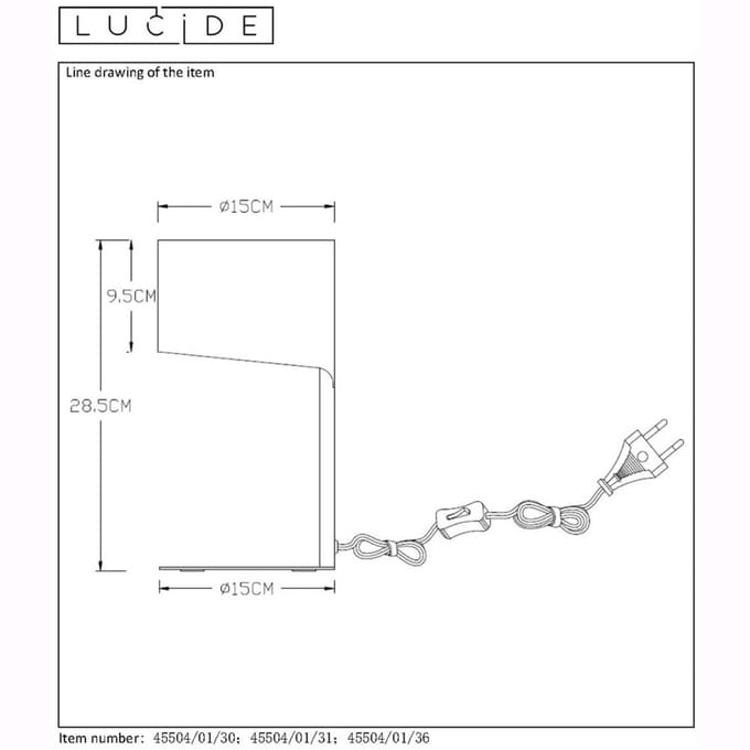 Lucide KNULLE - Tafellamp - Ø 15 cm - 1xE14 - Wit
