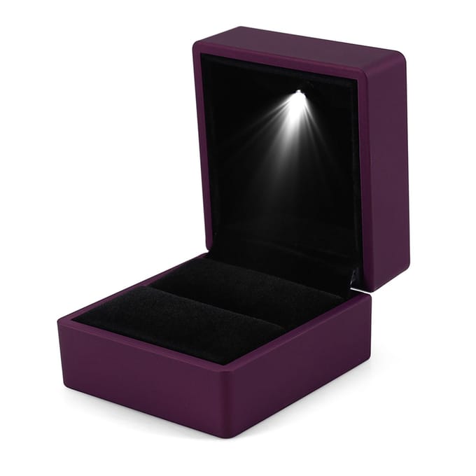 4 Kleuren Modieuze LED Verlichte Ring Opbergdoos Sieraden Display Case Cadeau Type 2 black