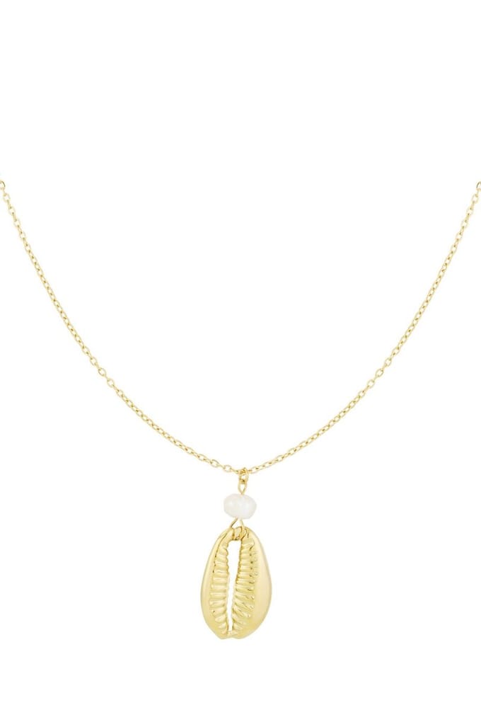 Bijoutheek Collier Schelp En Parel Goud