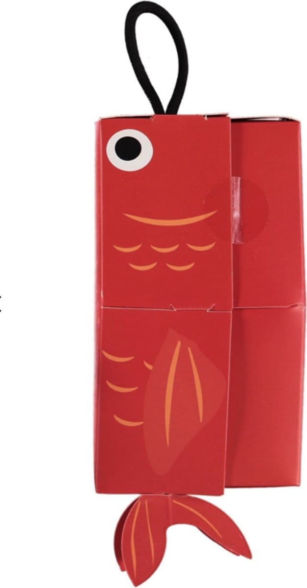 Apollo - Sokken vis - Rood - In cadeauverpakking - Maat 27/30 - Carnaval
