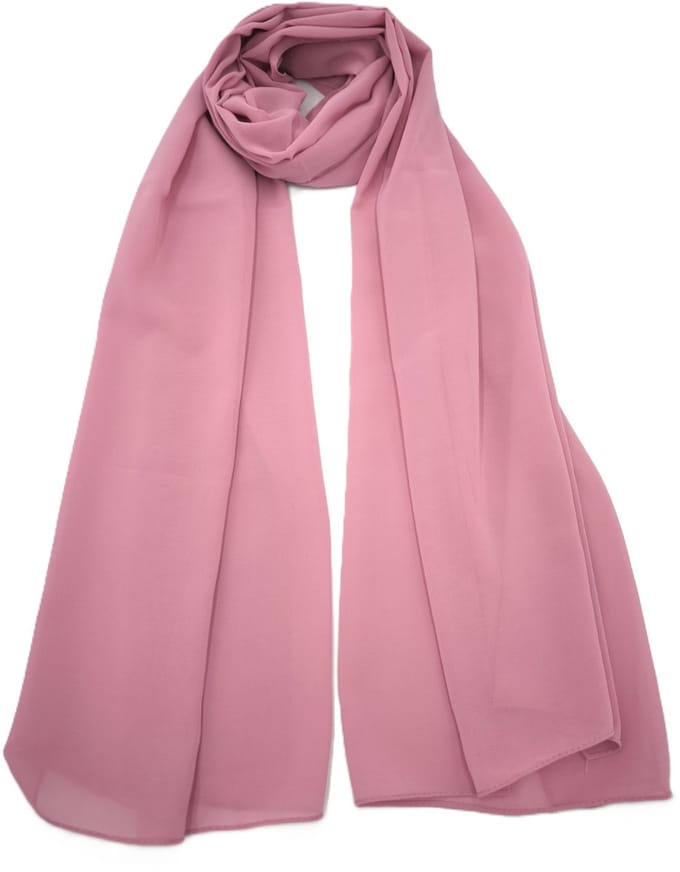 Lange dames sjaal Ditte-effen oud roze-omslagdoek-stola