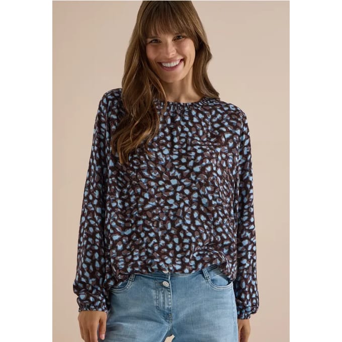 Blouse met lange mouwen en minimalistische print